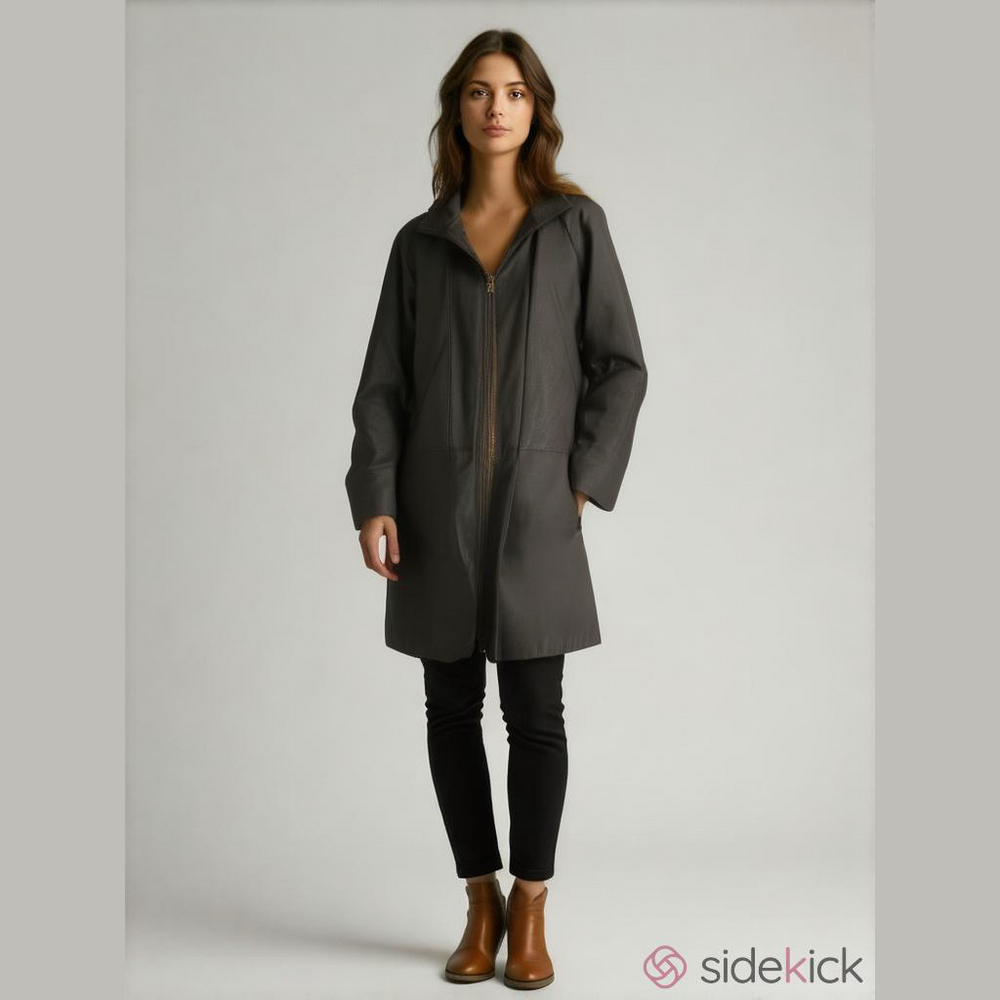 Vintage Tibor Leathers Brown Lambskin Cafe Coat Butter Soft Plus Size 1X Women’s
